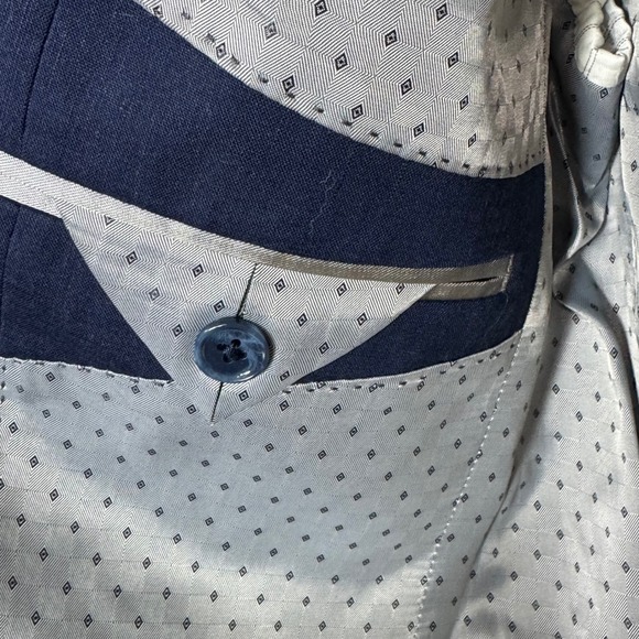 Express Navy Blue Suit Jacket Blazer Skinny Fit Innovator Mens Size 38 Short - Picture 6 of 9